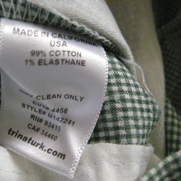 🩳 Mister Mr. Trina Turk Green Gingham Plaid Men's Shorts 28 - Picture 7 of 7